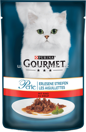 Purina Gourmet Perle Erlesene Streifen mit Rind, 85g