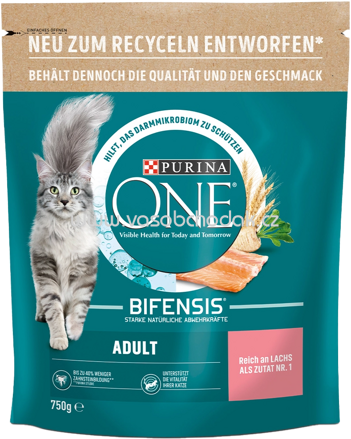 Purina ONE Adult reich an Lachs und Vollkorn-Getreide, 750g