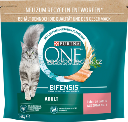 Purina ONE Adult reich an Lachs und Vollkorn-Getreide, 1,4 kg