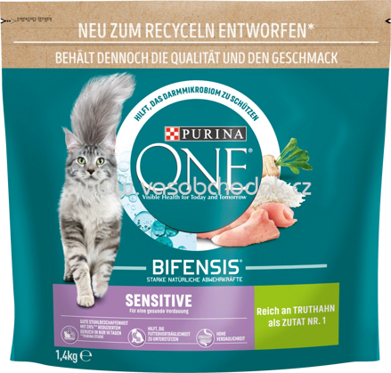 Purina ONE Sensitive reich an Truthahn und Reis, 1,4 kg