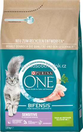 Purina ONE Sensitive reich an Truthahn und Reis, 2,8 kg