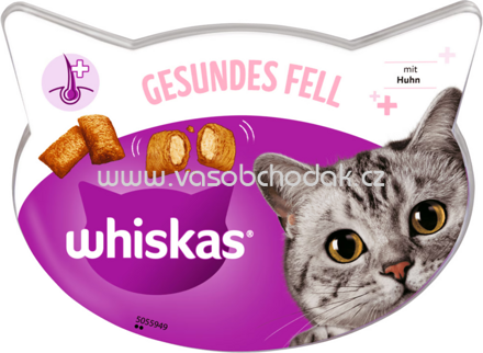 Whiskas Knuspertaschen Gesundes Fell mit Huhn, 50g