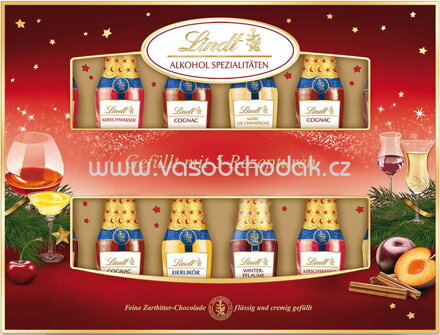 Lindt Alkohol-Spezialitäten Fläschchen Geschenk, 263g