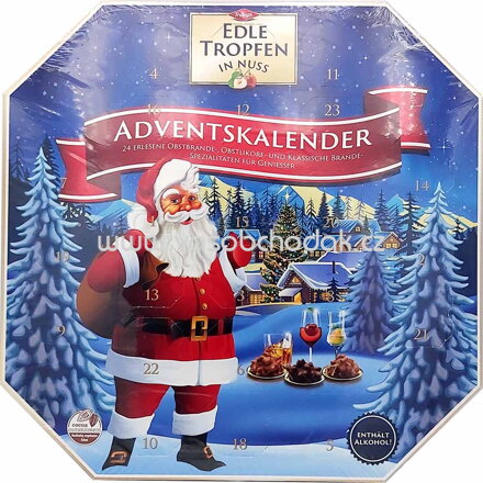 Trumpf Adventskalender Edle Tropfen in Nuss, 300g (modrý)