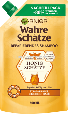 GARNIER Wahre Schätze Shampoo Honig Schätze, Nachfüllpack, 500 ml