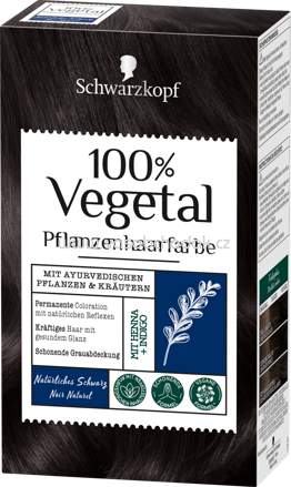 Schwarzkopf 100% Vegetal Pflanzenhaarfarbe Natürliches Schwarz, 1 St