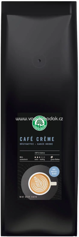 Lebensbaum Café Crema, entkoffeiniert, ganze Bohnen, 500g