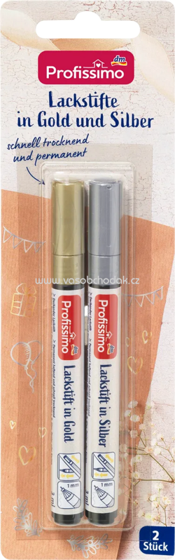 Profissimo Lackstifte Gold und Silber, 2 St