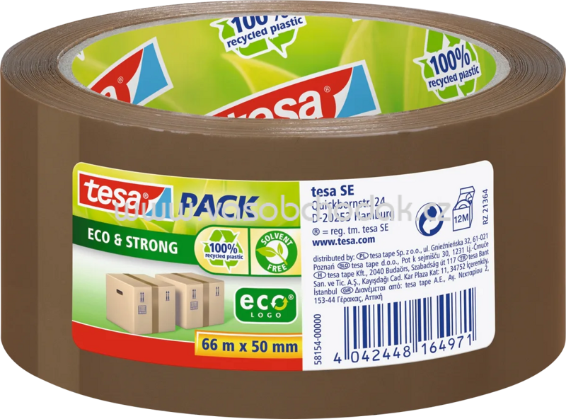 Tesa Pack-Klebeband Eco & Strong, braun, 66 m