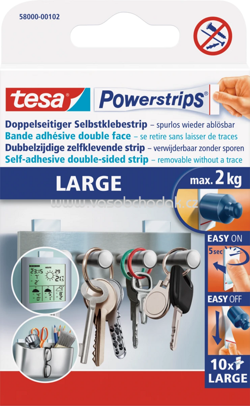 Tesa Powerstrips Large für maximal 2 kg, 10 St