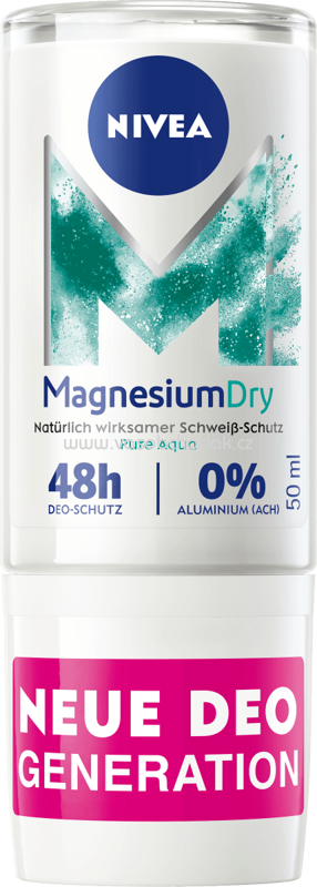 NIVEA Deo Roll On Deodorant Magnesium Dry Pure Aqua, 50 ml NIVEA Deo Roll On Deodorant Magnesium Dry Pure Aqua, 50 ml