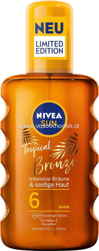 NIVEA SUN Sonnenöl-Spray tropical bronze LSF 6, 200 ml NIVEA SUN Sonnenöl-Spray tropical bronze LSF 6, 200 ml