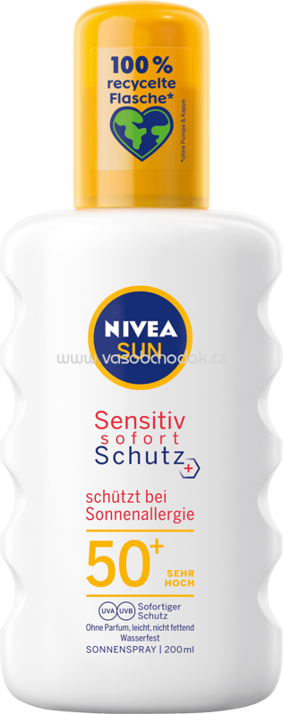 NIVEA SUN Sonnenspray Sofort-Schutz sensitiv LSF 50+, 200 ml