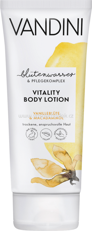 VANDINI Bodylotion Vitality Vanilleblüte & Macadamiaöl, 200 ml VANDINI Bodylotion Vitality Vanilleblüte & Macadamiaöl, 200 ml