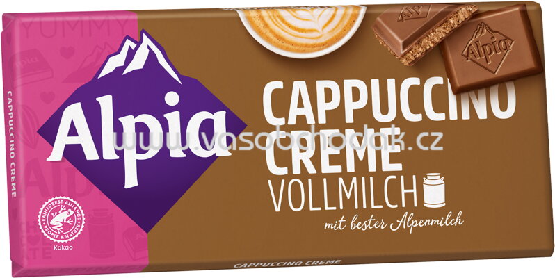 Alpia Tafelschokolade Cappuccino Creme Vollmilch, 100g