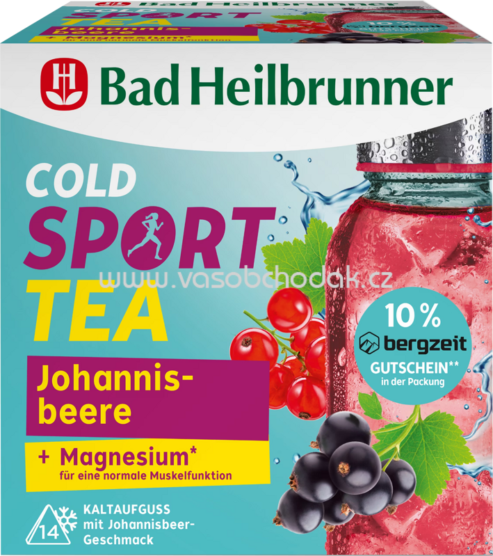 Bad Heilbrunner Cold Sport Tea - Johannisbeere + Magnesium, 14 Beutel