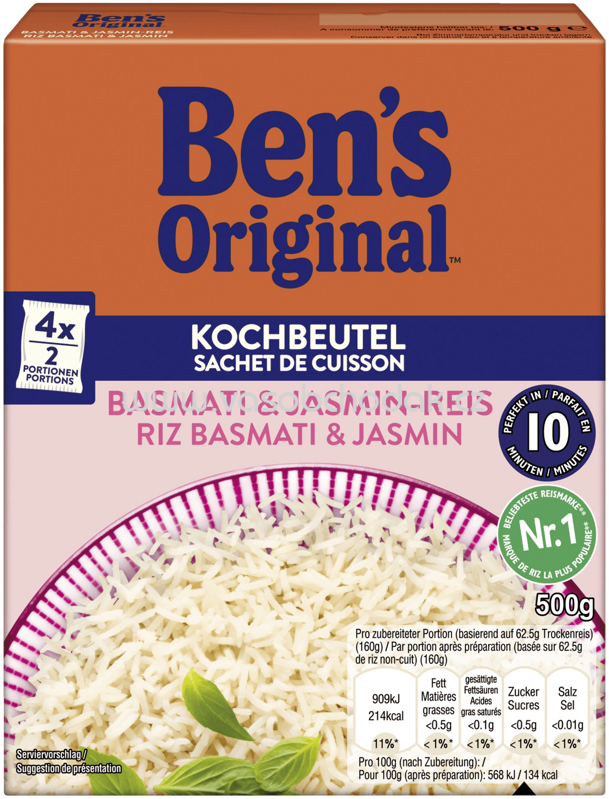 BEN'S ORIGINAL - Riz Jasmin 1 kg BEN'S ORIGINAL