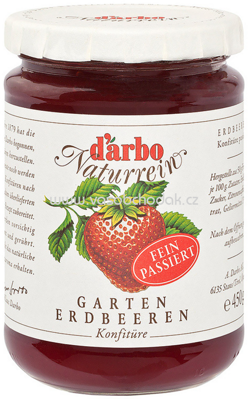 d'arbo Garten Erdbeere Konfitüre fein passiert, 450g