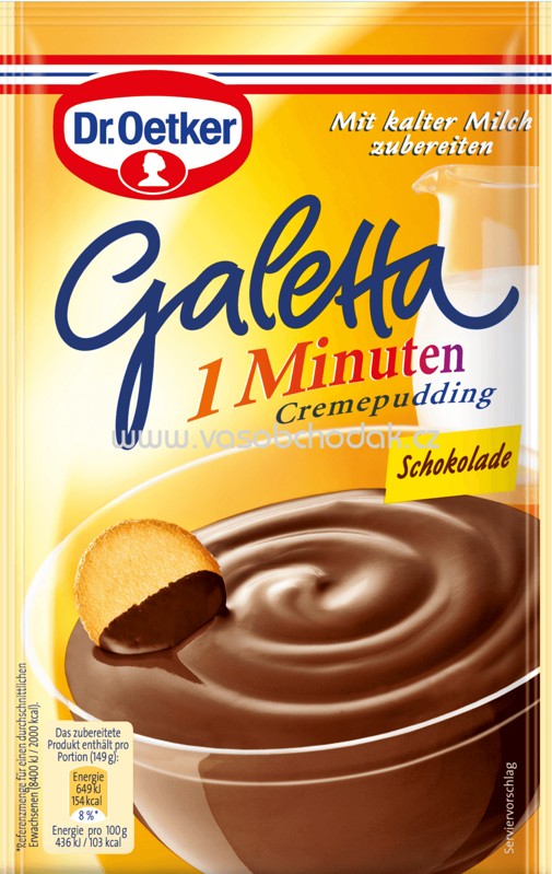 Dr.Oetker Galetta - 1 Minuten Cremepudding Schokolade, 99g Dr.Oetker Galetta - 1 Minuten Cremepudding Schokolade, 99g
