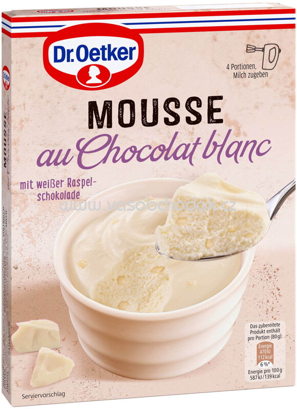 Dr.Oetker Mousse au Chocolat blanc, 72g Dr.Oetker Mousse au Chocolat blanc, 72g