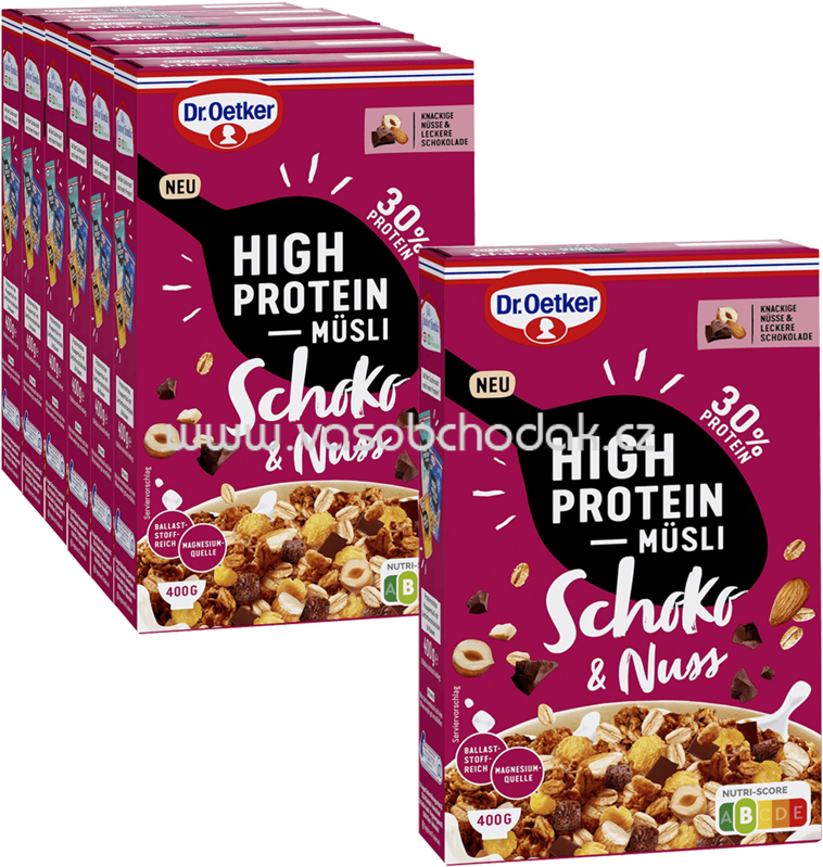 Dr.Oetker Vitalis High Protein Müsli Schoko Nuss, 6+1 gratis, 2,8 kg