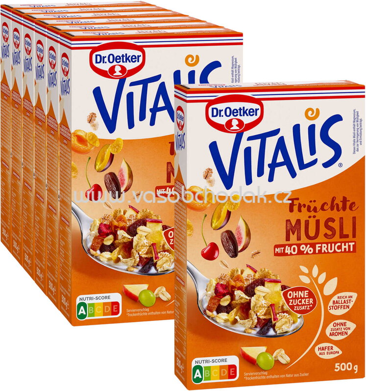 Dr.Oetker Vitalis Früchte Müsli mit 40% Frucht, 6+1 gratis, 3,5 kg