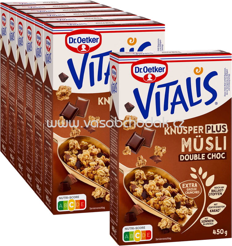 Dr.Oetker Vitalis Knusper Plus Double Choc, 6+1 gratis, 3,15 kg