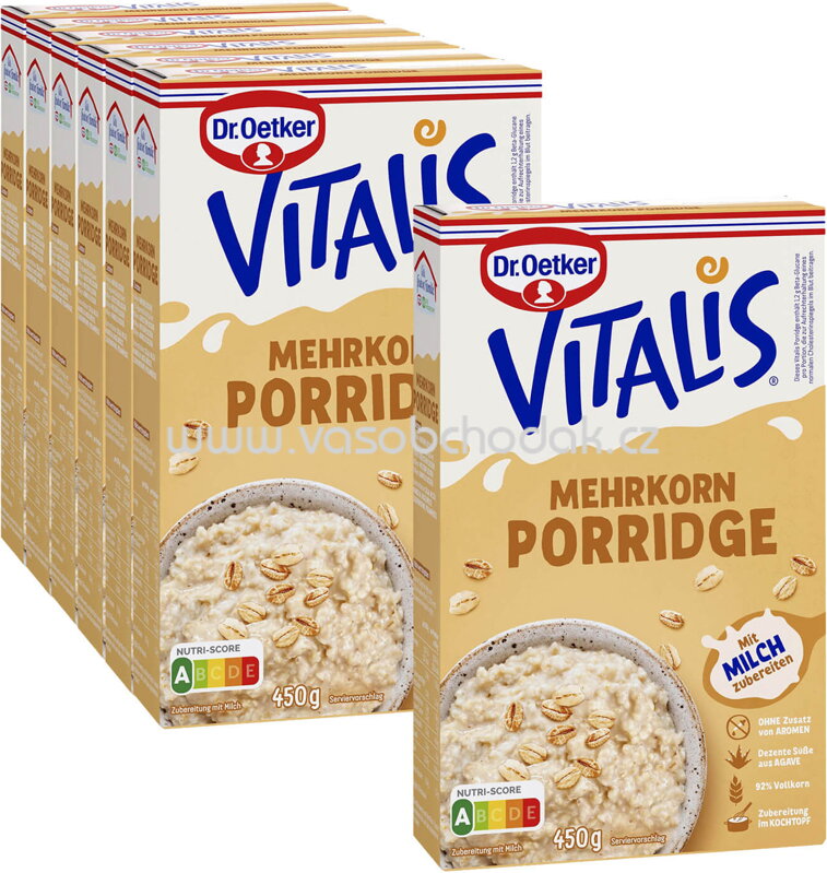 Dr.Oetker Vitalis Mehrkorn Porridge, 6+1 gratis, 3,15 kg Dr.Oetker Vitalis Mehrkorn Porridge, 6+1 gratis, 3,15 kg