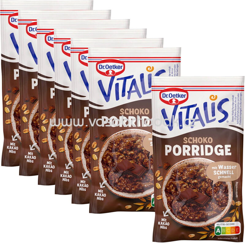 Dr.Oetker Vitalis Porridge Schokoladen, 6+1 gratis, 420g Dr.Oetker Vitalis Porridge Schokoladen, 6+1 gratis, 420g