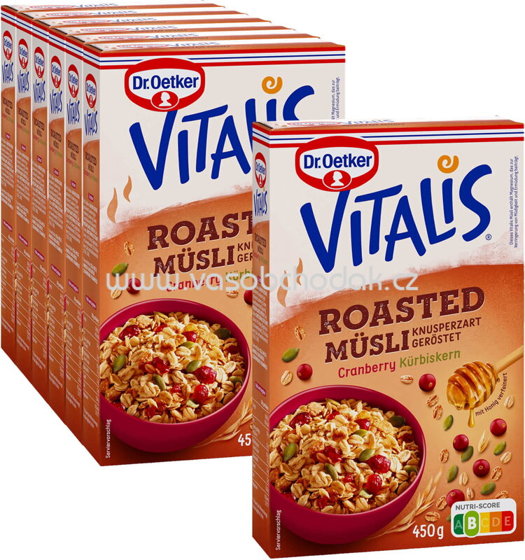 Dr.Oetker Vitalis Roasted Müsli Cranberry-Kürbiskern, 6+1 gratis, 3,15 kg