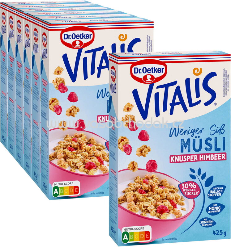 Dr.Oetker Vitalis Weniger süß Knusper Himbeere, 6+1 gratis, 2,975 kg