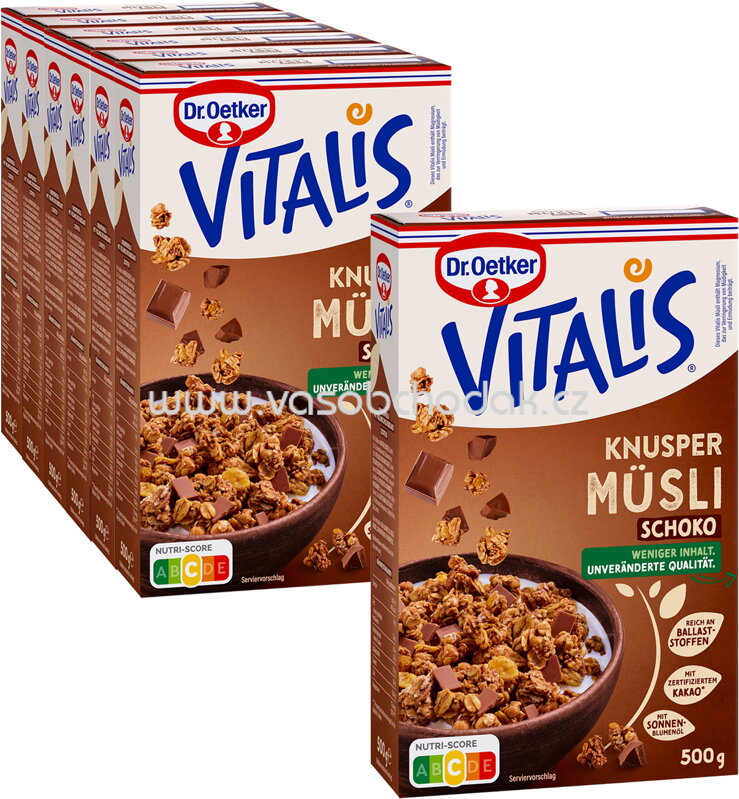Dr.Oetker Vitalis Knusper Müsli Schoko, 6+1 gratis, 3,5 kg Dr.Oetker Vitalis Knusper Müsli Schoko, 6+1 gratis, 3,5 kg