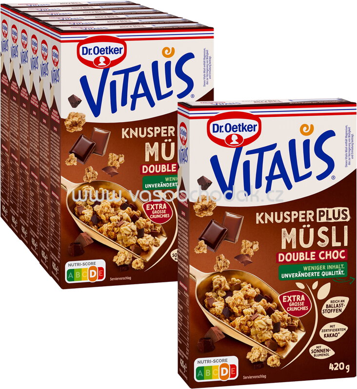 Dr.Oetker Vitalis Knusper Plus Double Choc, 6+1 gratis, 2,94 kg Dr.Oetker Vitalis Knusper Plus Double Choc, 6+1 gratis, 2,94 kg