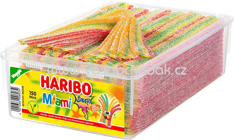 Haribo Miami, sauer, 150 St, Dose, 1125g Haribo Miami, sauer, 150 St, Dose, 1125g