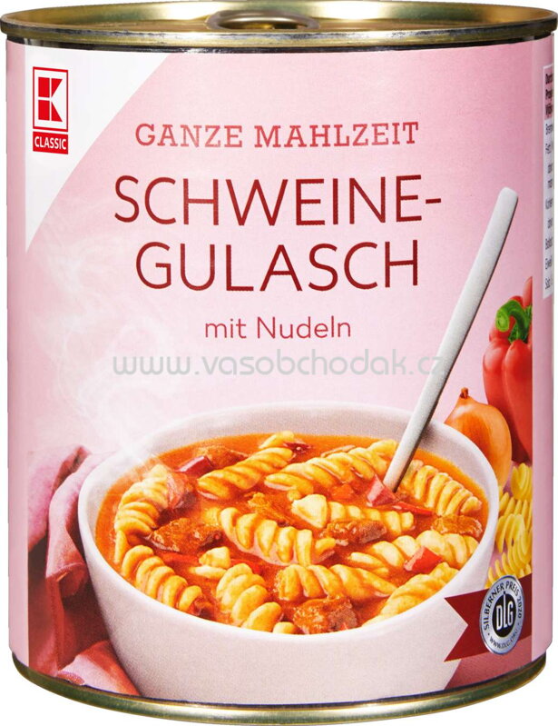 K-Classic Schweinegulasch mit Nudeln, 800g