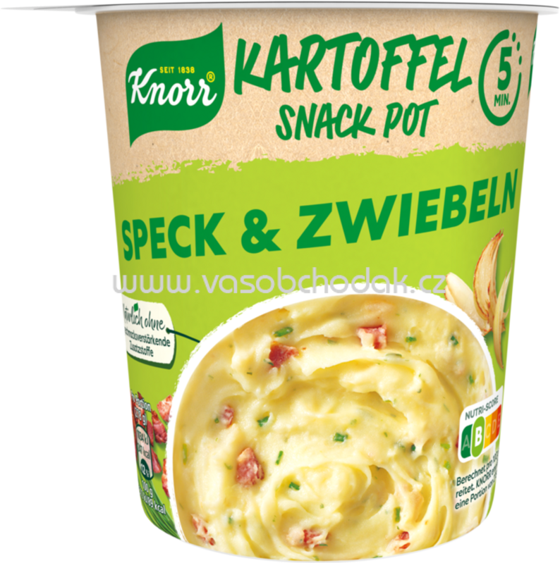 Knorr Kartoffel Snack Speck & Zwiebeln, Becher, 58g Knorr Kartoffel Snack Speck & Zwiebeln, Becher, 58g
