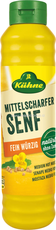 Kühne Senf Mittelscharf Fein Würzig, 875 ml