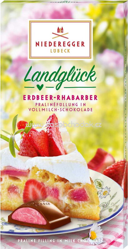 Niederegger Landglück Praliné Tafel Erdbeer-Rhabarber, 100g Niederegger Landglück Praliné Tafel Erdbeer-Rhabarber, 100g