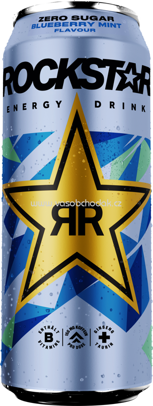 Rockstar Energy Zero Sugar Blueberry Mint, 500 ml