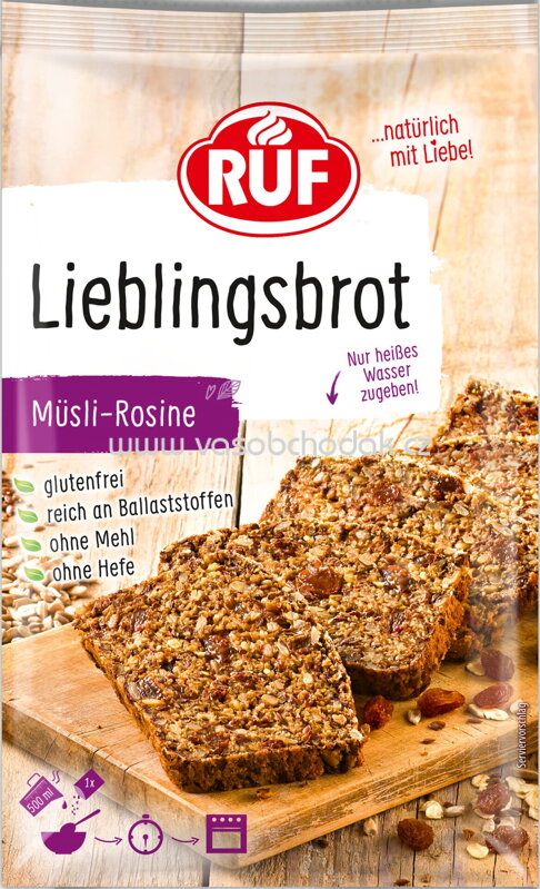 RUF Backmischung Lieblingsbrot Müsli Rosine, 600g RUF Backmischung Lieblingsbrot Müsli Rosine, 600g