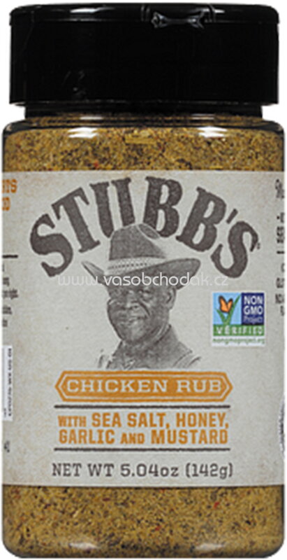STUBB'S Chicken Rub with Sea Salt, Honey, Garlic, Mustard, 142g STUBB'S Chicken Rub with Sea Salt, Honey, Garlic, Mustard, 142g