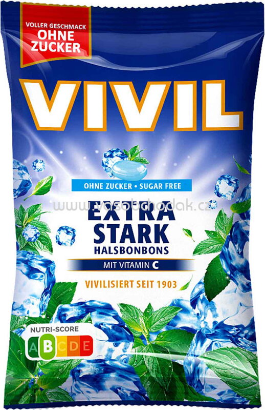 Vivil Halsbonbons Extra Stark ohne Zucker, 120g Vivil Halsbonbons Extra Stark ohne Zucker, 120g