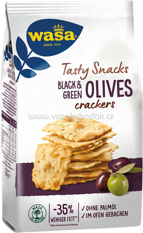 Wasa Tasty Snacks Black & Green Olives Crackers, 150g