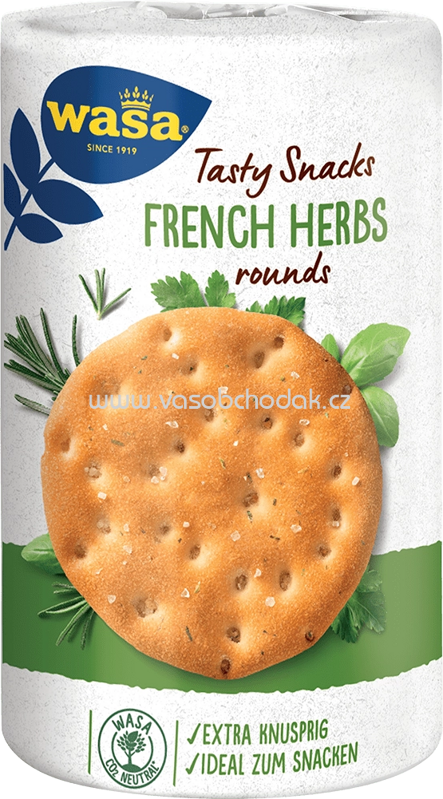 Wasa Tasty Snacks French Herbs Rounds, 205g