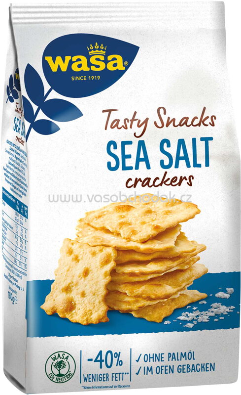 Wasa Tasty Snacks Sea Salt Crackers, 180g