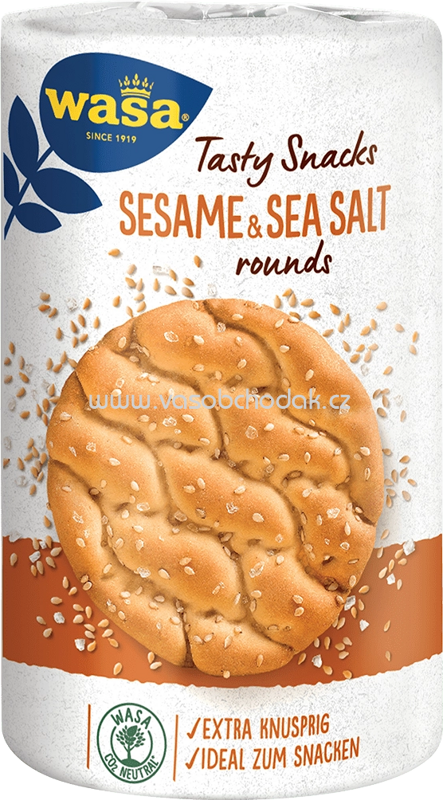 Wasa Tasty Snacks Sesame & Seal Salt Rounds, 235g