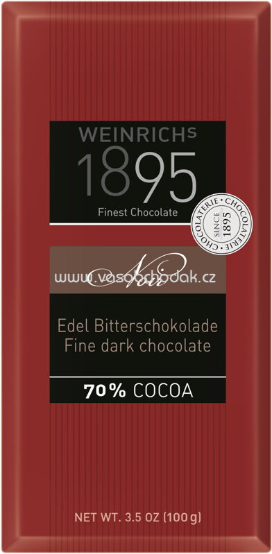 WEINRICHs Edel Bitter Schokolade 70% Cocoa, 100g