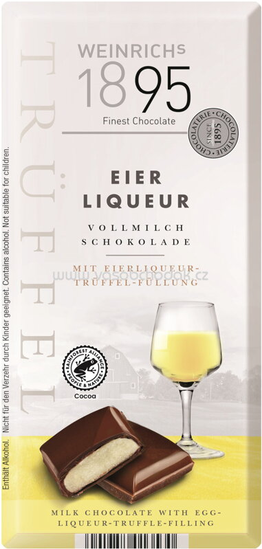 WEINRICHs Vollmilch Schokolade Trüffel Eier Liqueur, 100g WEINRICHs Vollmilch Schokolade Trüffel Eier Liqueur, 100g