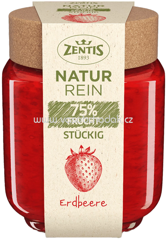 Zentis Natur Rein 75% Frucht Stückig Erdbeere, 200g