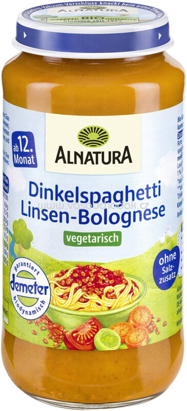 Alnatura Dinkelspaghetti Linsen Bolognese, ab 12. Monat, 250g Alnatura Dinkelspaghetti Linsen Bolognese, ab 12. Monat, 250g